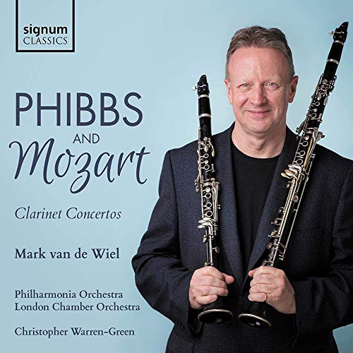 CD cover featuring a man holding two clarinets against a light blue background.