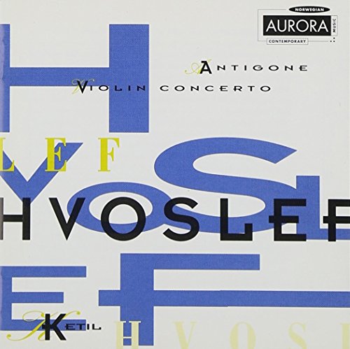 "Album cover with 'Ketil Hvoslef' in large letters, 'Antigone' and 'Aurora' logos on beige background."
