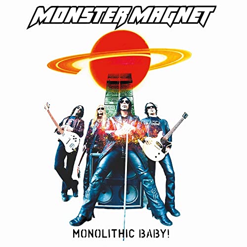 Monster Magnet album cover: band with red planet and rings.