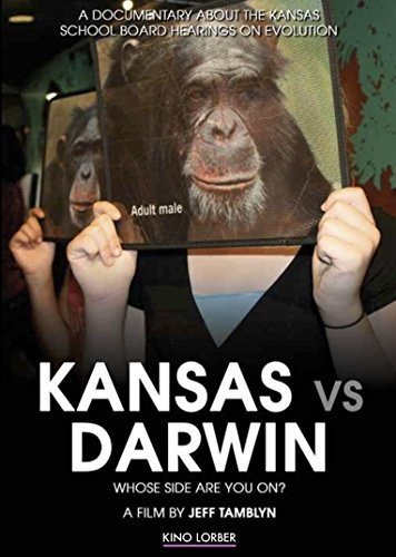 DVD cover for “Kansas Vs. Darwin” featuring a chimpanzee and text.
