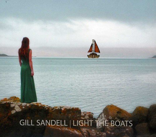 CD cover: woman in green dress views a sailboat on the sea.
