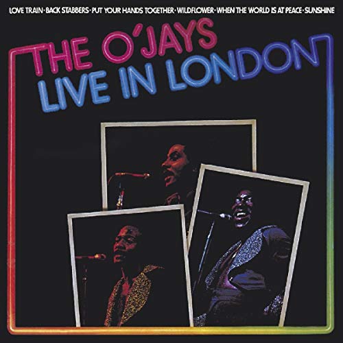 "CD cover with 'The O'Jays Live in London' text and three photos of performers."