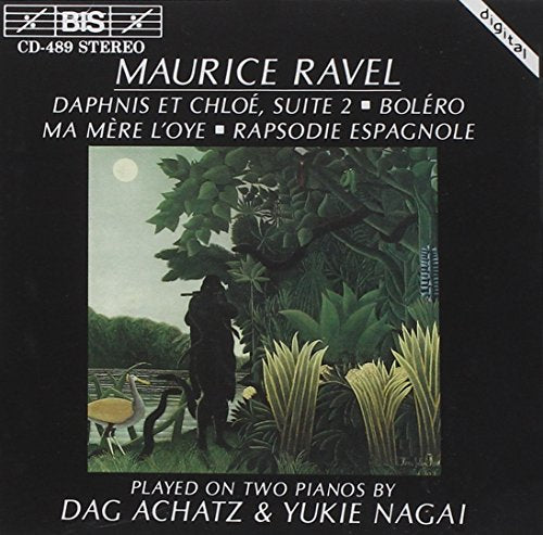 CD cover for Ravel arrangements with a pastoral painting of a figure and birds.