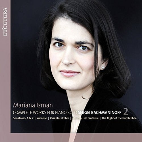 CD cover featuring pianist Mariana Izman, with text indicating Rachmaninoff works.