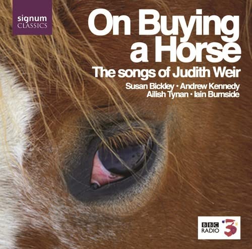 CD cover: horse eye close-up with title “On Buying a Horse.”