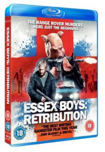 Blu-ray cover for "Essex Boys: Retribution" featuring men with weapons.