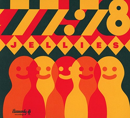 CD cover for "Jellies" with smiling yellow figures and bold red/black design.