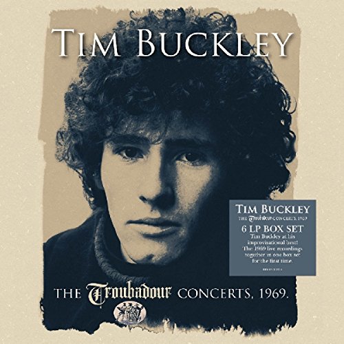 "Vinyl album cover featuring a black and white portrait of Tim Buckley."