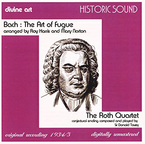 CD cover for Bach’s “The Art of Fugue” featuring a portrait of Bach.