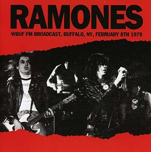 Ramones album cover featuring the band performing live in black and white.