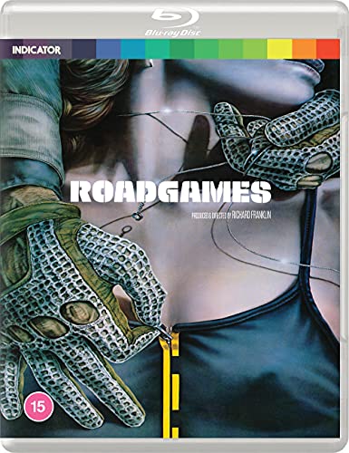 Roadgames" Blu-ray cover featuring gloved hands and a woman’s back.