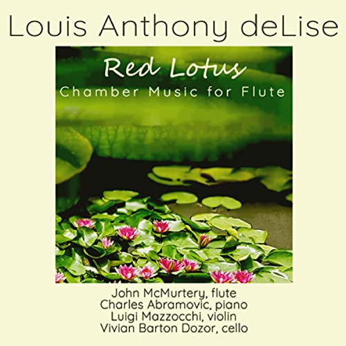 CD cover for "Red Lotus" featuring a pond with lily pads and flowers.