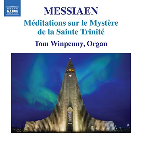 CD cover for Messiaen’s “Meditations” featuring Reykjavik’s Hallgrímskirkja church.
