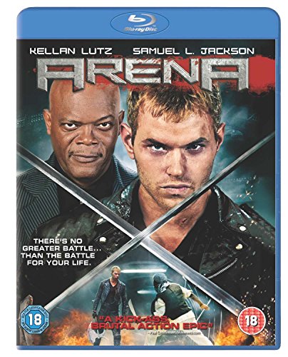 Arena" Blu-ray cover featuring Kellen Lutz and Samuel L. Jackson.
