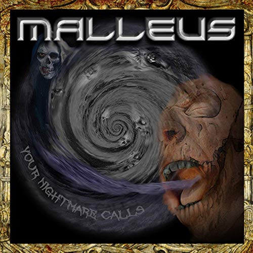 CD cover for Malleus’ “Your Nightmare Calls” featuring ghostly figures and swirls.