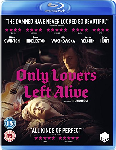Blu-ray cover for “Only Lovers Left Alive” featuring Tilda Swinton and Tom Hiddleston.