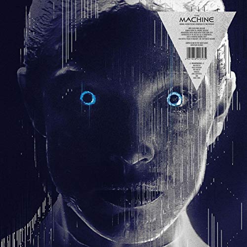 Vinyl album cover featuring a distorted face with glowing blue eyes.