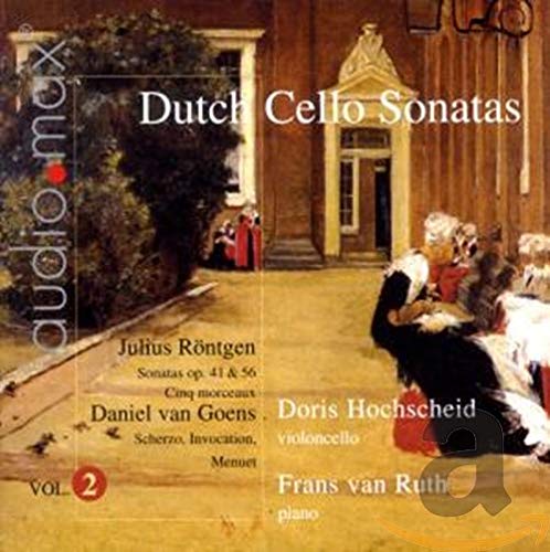 CD cover: "Dutch Cello Sonatas Vol.2" with a historical building scene.