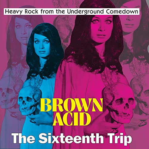 Vinyl album cover featuring women, skulls, and bold text: "Brown Acid.