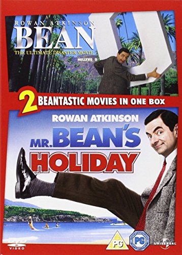 "Red DVD case featuring two Mr. Bean movie covers with Rowan Atkinson."