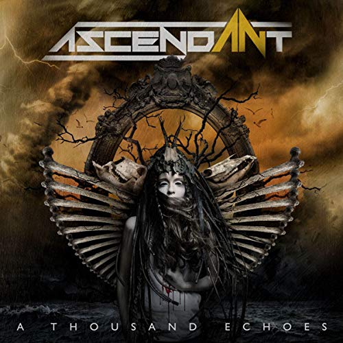 CD cover for Ascendant’s “A Thousand Echoes” featuring a woman and skulls.