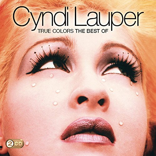 Cyndi Lauper album cover, close-up of face with dramatic makeup.