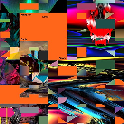 Abstract album cover for "Empty Airports" with orange, red, and blue blocks.