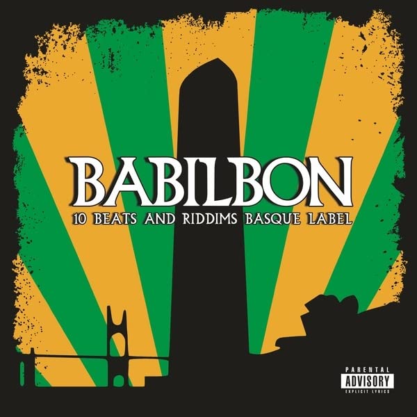 Vinyl record cover with "Babilbon" text and Jamaican flag-inspired design.