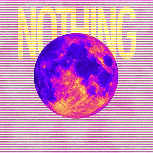 CD cover with a purple and orange moon against a pink striped background.