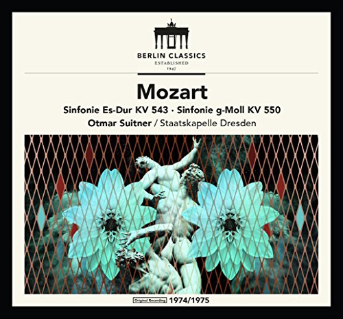 Cream-colored CD cover with "Mozart" text and ornate statue image.