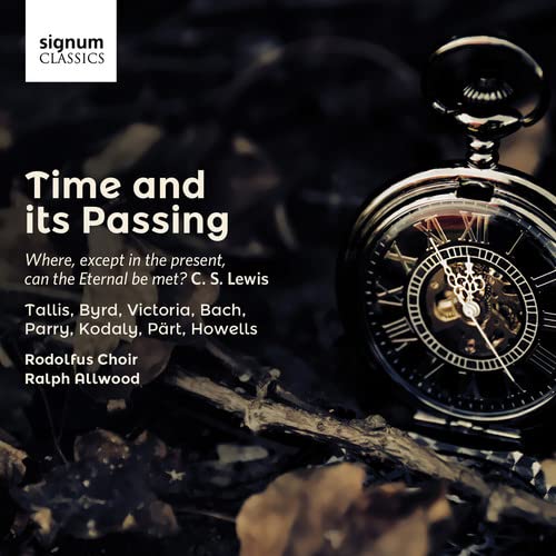 CD cover: pocket watch on tree branch with text “Time and its Passing”.