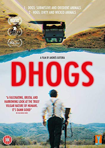 Dhogs" DVD cover: man with rifle, landscape, and film title in red.