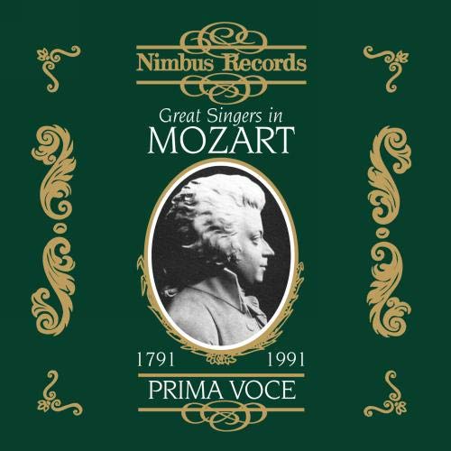 CD cover for “Great Singers in Mozart” featuring a portrait of Mozart.
