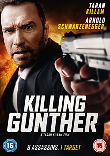 "Killing Gunther" DVD cover featuring a man in a suit holding a gun.