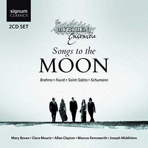 CD cover for "Songs to the Moon" by Myrthen Ensemble, featuring musicians.