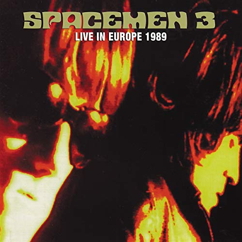 Spacemen 3 album cover: blurred, colorful portrait with band name and tour date.