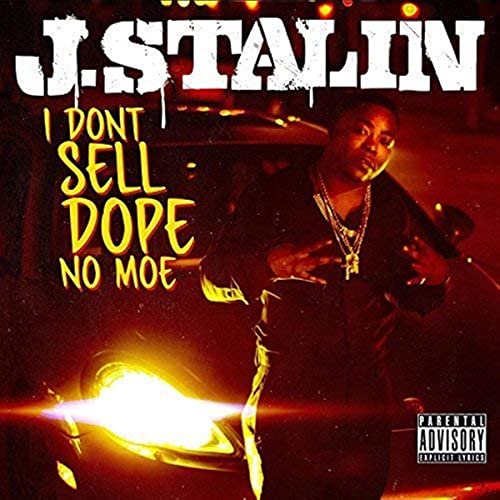 J. Stalin album cover featuring the artist beside a car, with text.