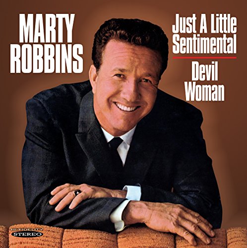 Marty Robbins album cover featuring a man in a suit against a brown background.