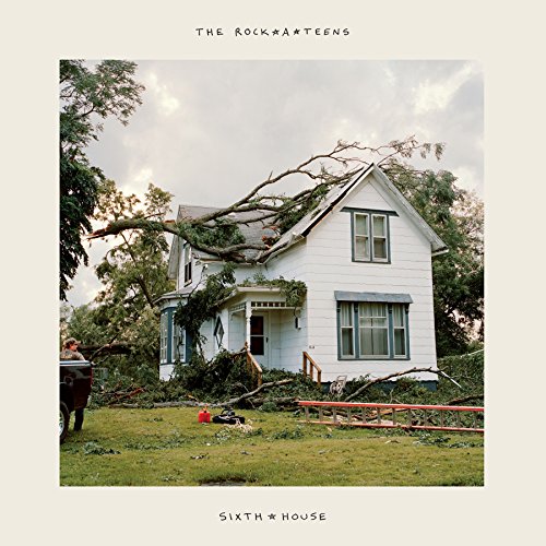 CD cover: Damaged house with fallen tree branches, cloudy sky.
