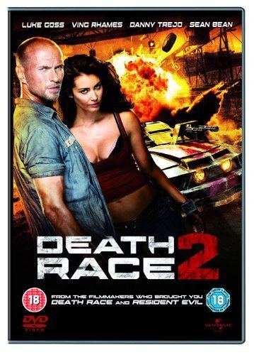 Death Race 2" DVD cover featuring Luke Goss, a woman, and a car explosion.