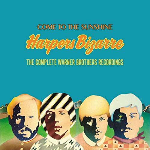 "Blue album cover with 'Harpers Bizarre' text and four men's portraits."