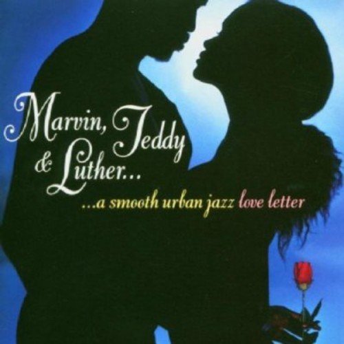 "CD cover featuring silhouettes of a couple kissing, with a red rose."