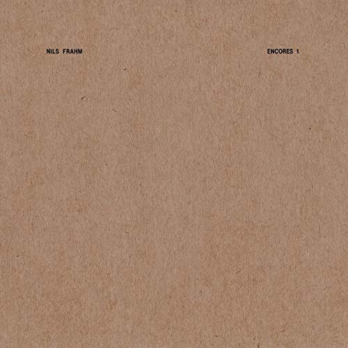Nils Frahm’s “Encores 1” vinyl album cover, a textured tan background.