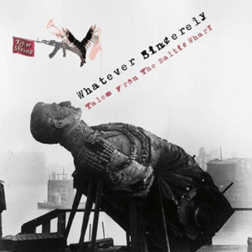 "CD cover with a black-and-white image of a man on a dock."