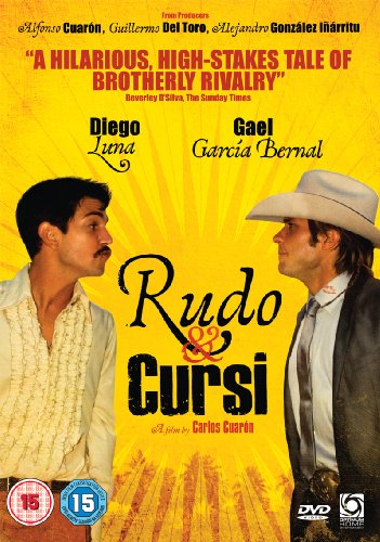 DVD cover for "Rudo & Cursi" featuring two men in contrasting outfits.