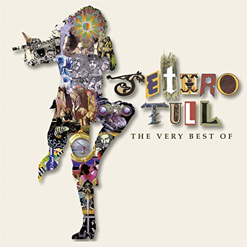 "Album cover with collage figure and 'Jethro Tull: The Very Best Of' text on beige background."