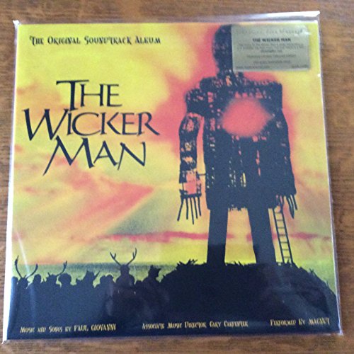 The vinyl record cover features a wicker man silhouette with a ladder.