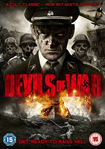 "Devils of War" Blu-ray cover featuring a Nazi officer with red eyes and soldiers.