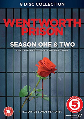 Wentworth Prison season one and two DVD cover with a red rose and bars.