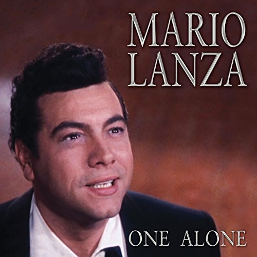 Mario Lanza album cover featuring a smiling man in a suit against a brown background.